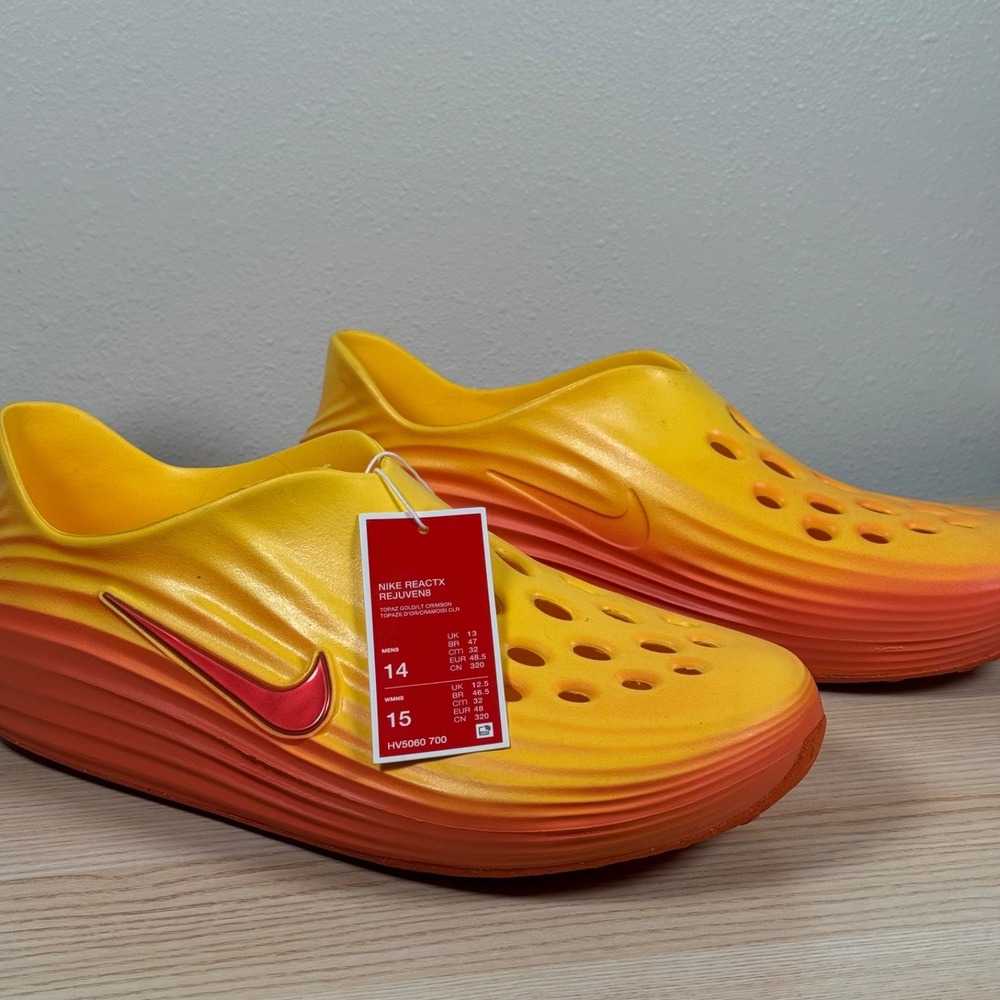 Nike ReactX Rejuven8 Topaz Gold Light Crimson HV5060-700 Size 14 Men New No Box